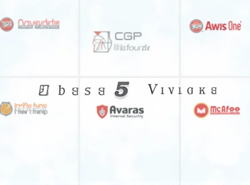 Collage of antivirus software logos: Norton, Avast, AVG, Avira, McAfee