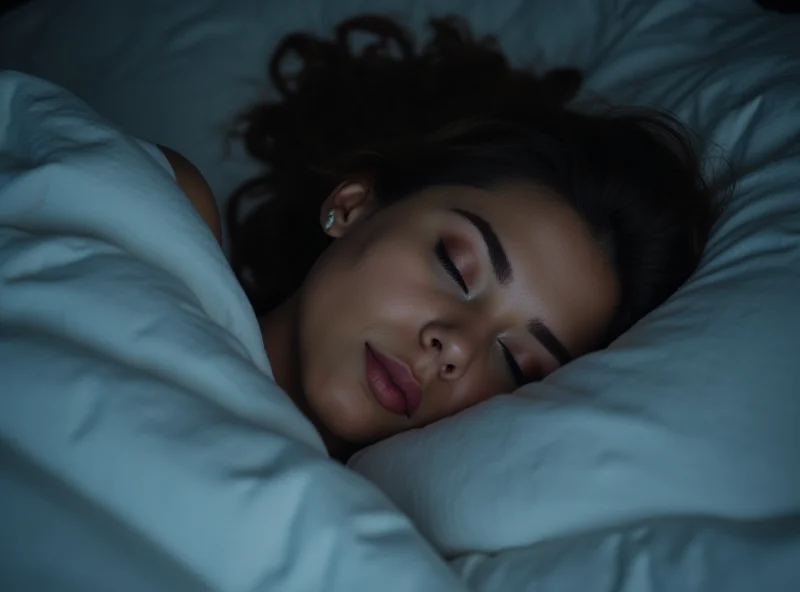 A person sleeping peacefully in bed.