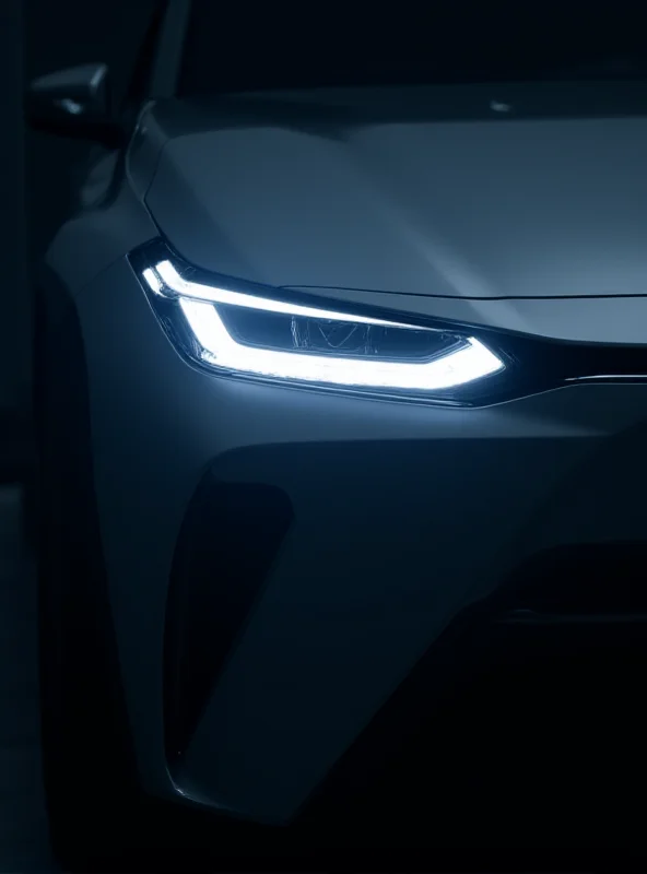 Close up teaser image of the new Toyota electric crossover