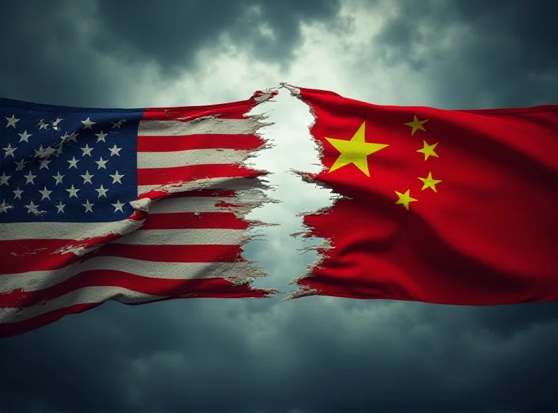 A dramatic image depicting a tug-of-war between the US and China, representing trade tensions.