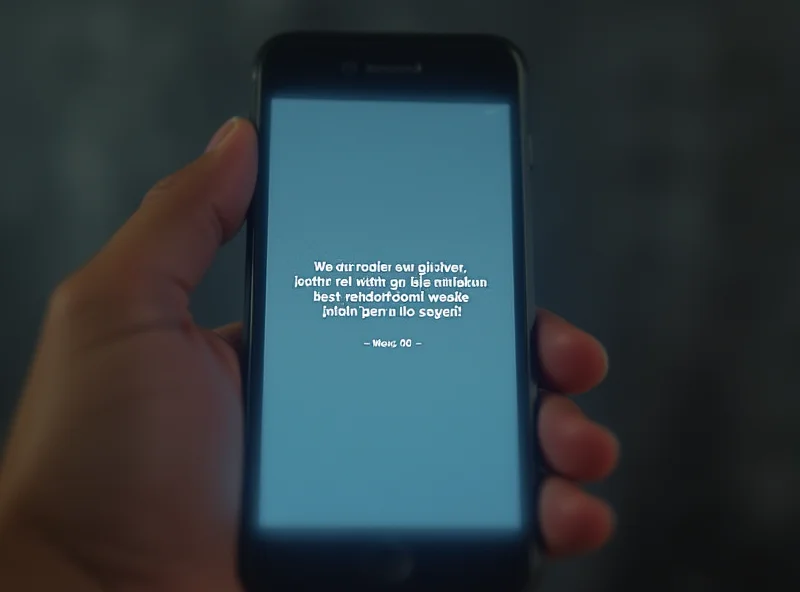 A close-up image of a smartphone displaying a suspicious SMS message. The message should be in Polish and contain a link. The background should be blurred to emphasize the phone.