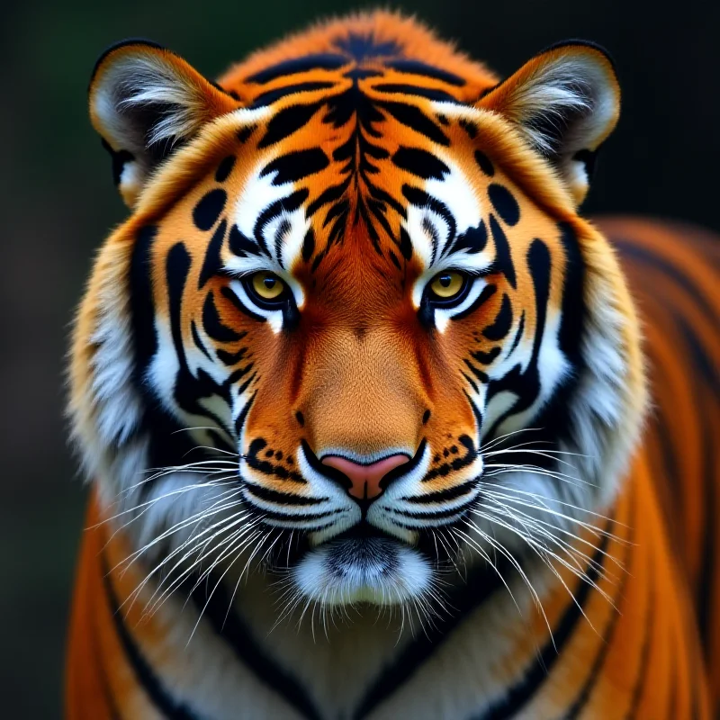 Close-up portrait of a majestic tiger.