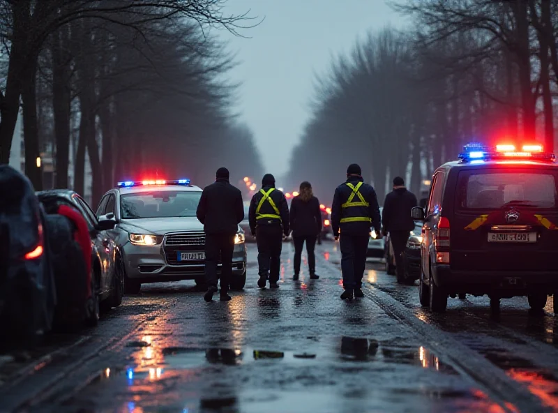 Scene of car accident in Mannheim, Germany