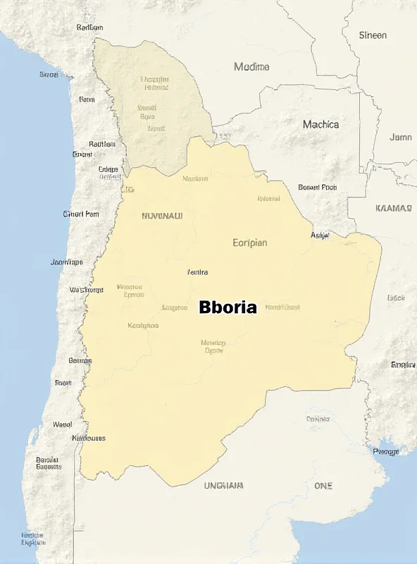 A map of Bolivia highlighting the region where the bus crash occurred. The map also shows the location of North London.