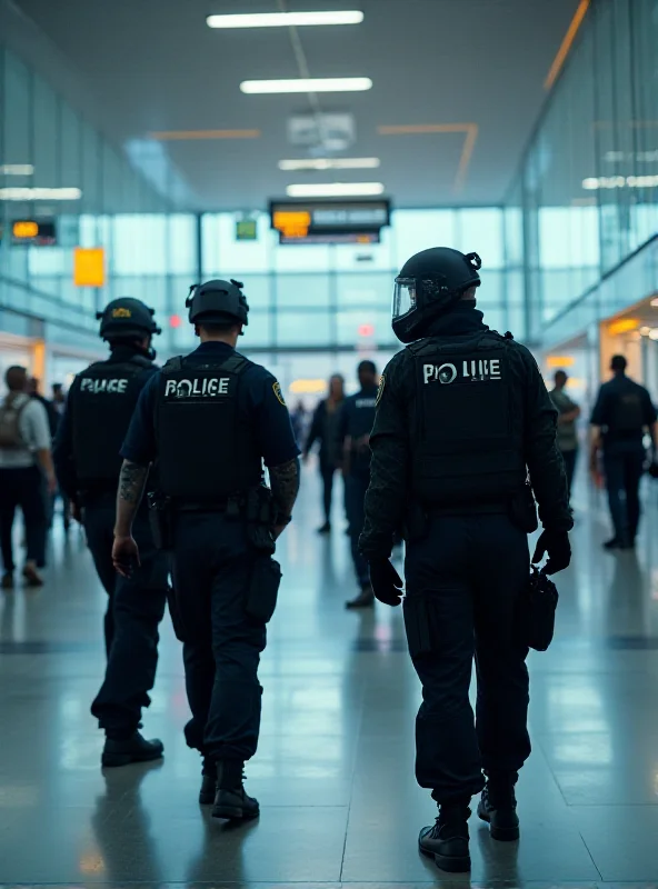 Image of armed police at an airport