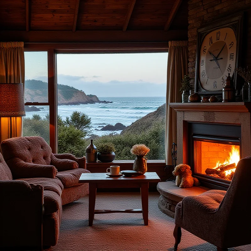 Cozy inn with fireplace in Mendocino, California