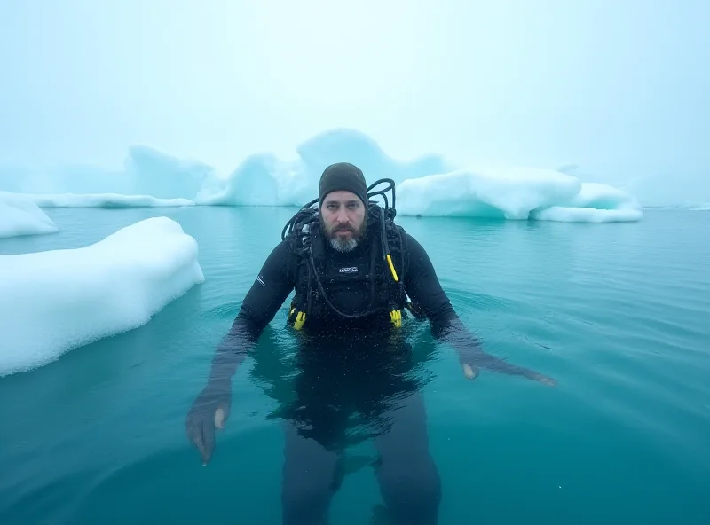 Barrington Scott diving in Antarctica.