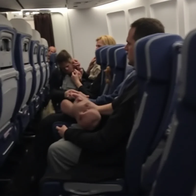 A person contorted in an airplane seat, attempting a TikTok sleep hack.