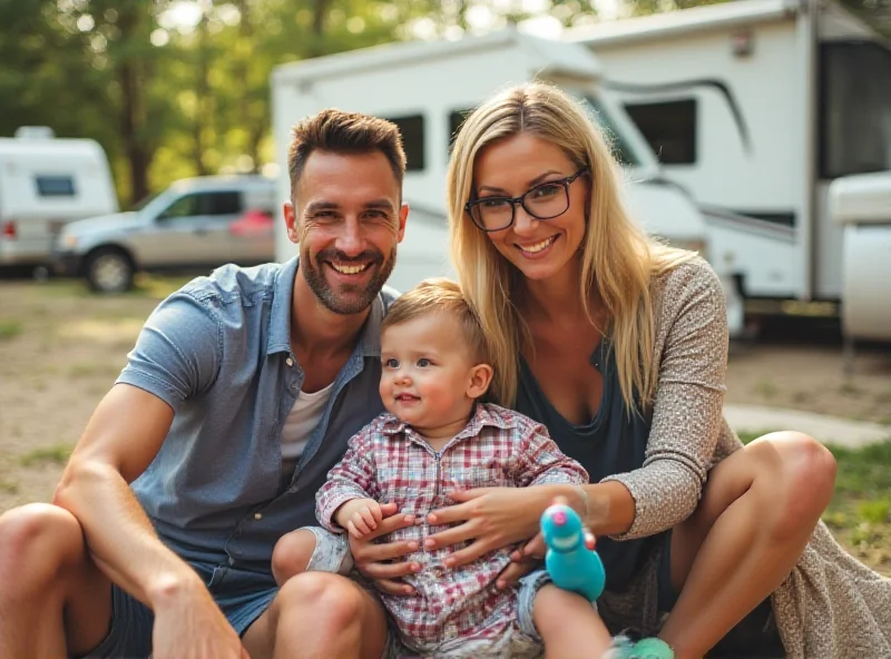 Family enjoying an RV trip across the US