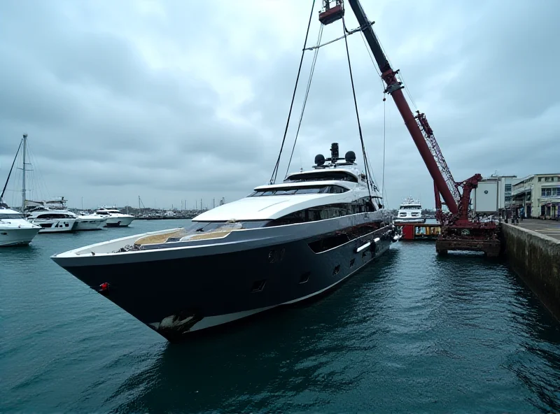 Salvage operation of a sunken yacht