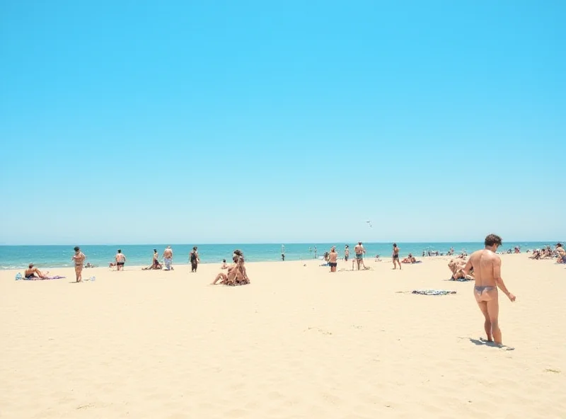 People enjoying a sunny day on a nudist beach