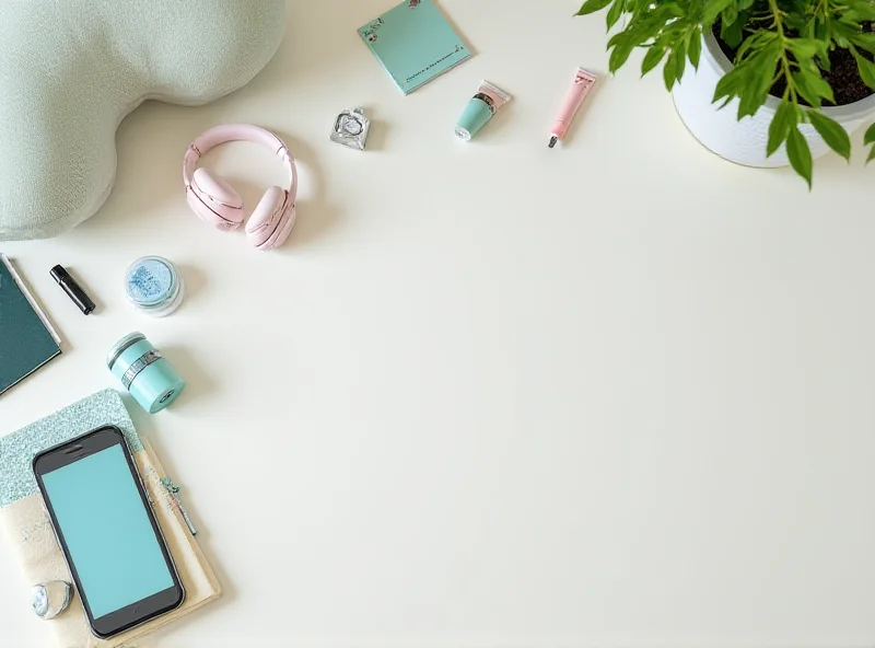 Overhead shot of travel essentials neatly arranged on a light-colored surface.