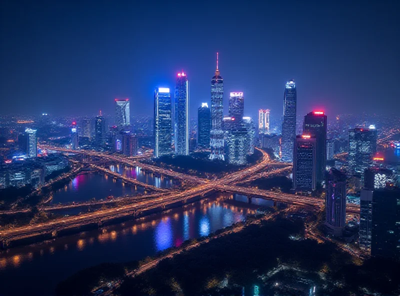 A vibrant cityscape of Wuhan, China, with futuristic architecture and bustling streets, showcasing the city's modern transformation.