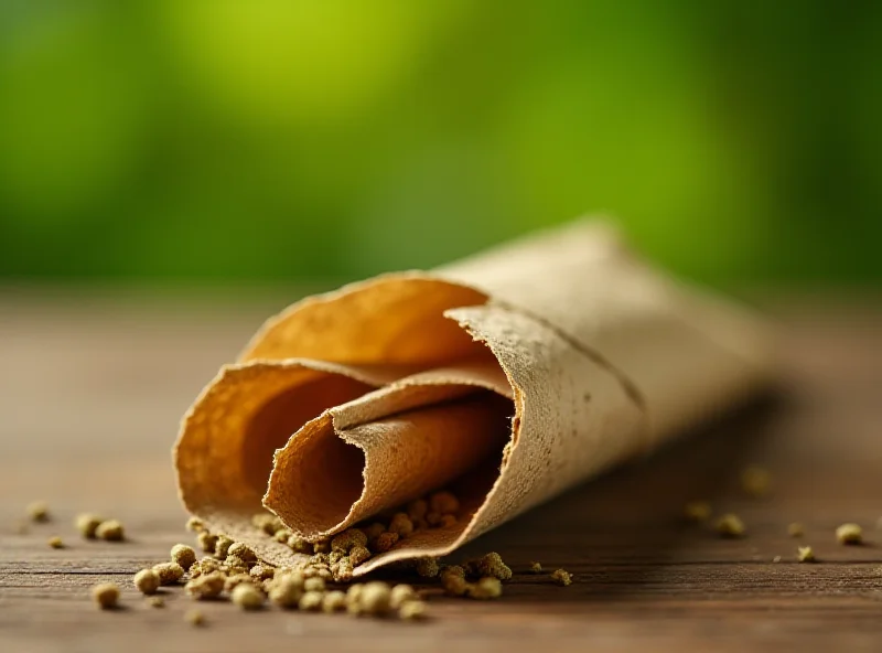 Close-up shot of organic hemp pre-rolled cone with a natural, earthy background.