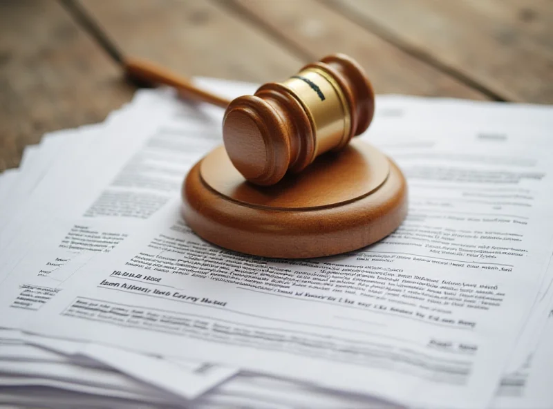 A gavel resting on legal documents, symbolizing legal action and personal injury claims.