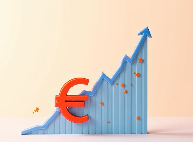 A stylized graph showing a steep upward trend representing SAP's stock price, with a euro symbol superimposed.