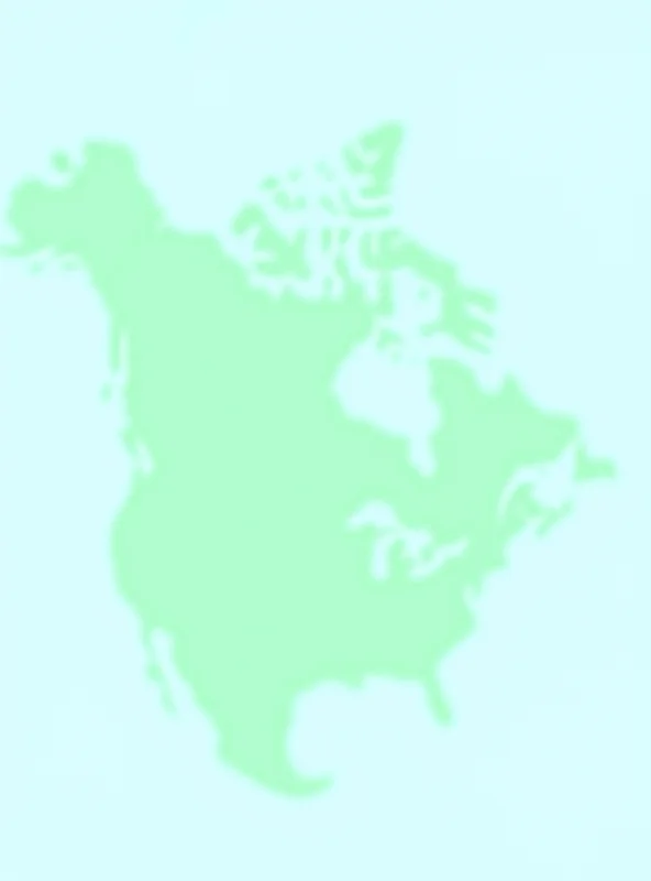 A map of North America highlighting the border between the US and Canada