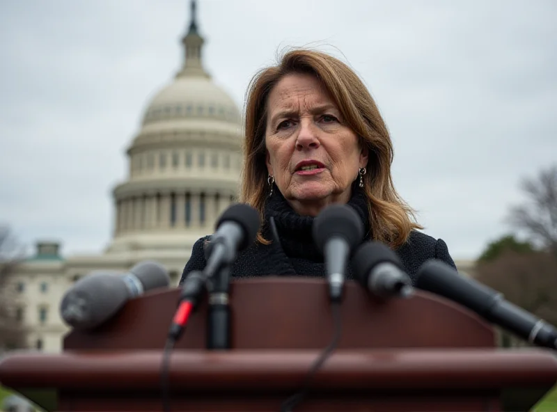 Image of Madeleine Dean speaking at a press conference.