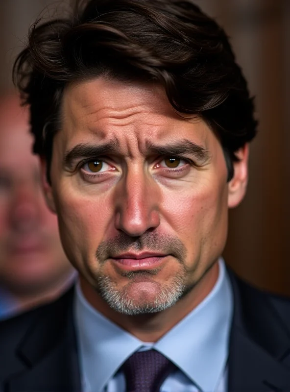 Image of Justin Trudeau looking emotional at a press conference.