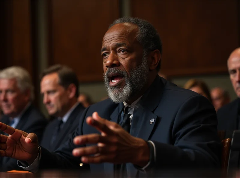 Al Green speaking on the House floor, with a blurred background of other congressmen