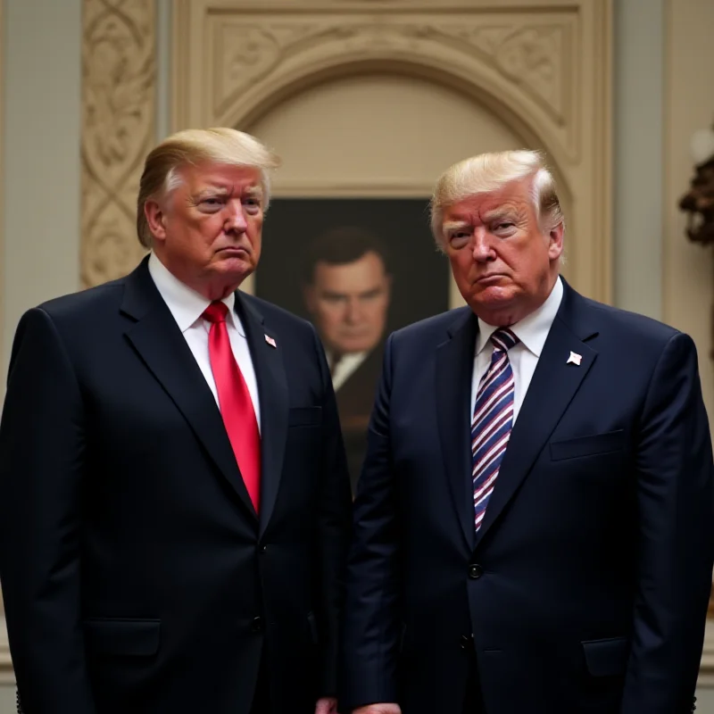 A photograph capturing the awkward distance between Donald Trump and Volodymyr Zelensky during a photo op at the White House.