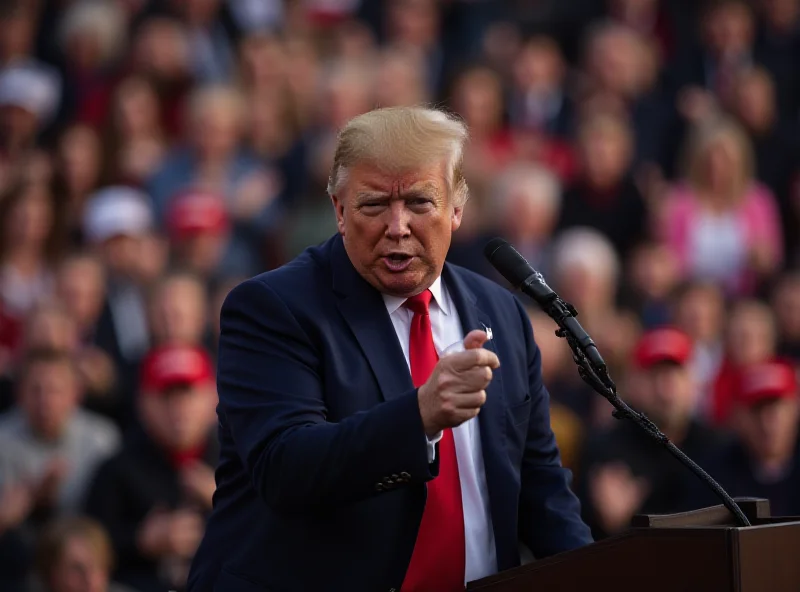 Donald Trump speaking at a rally.