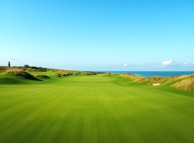 Panoramic view of Turnberry golf course on a sunny day