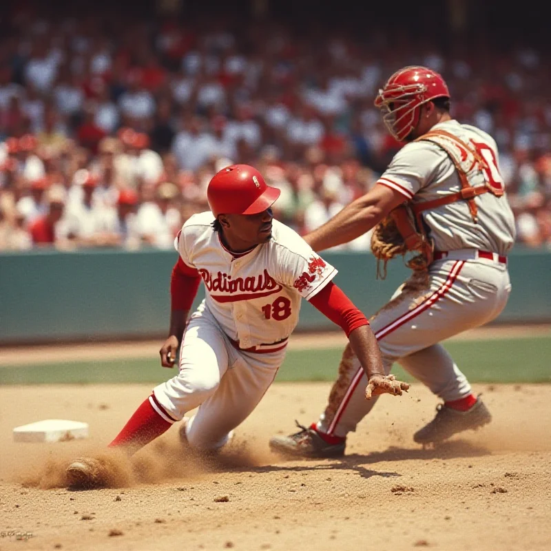 Pete Rose sliding into home base during a baseball game