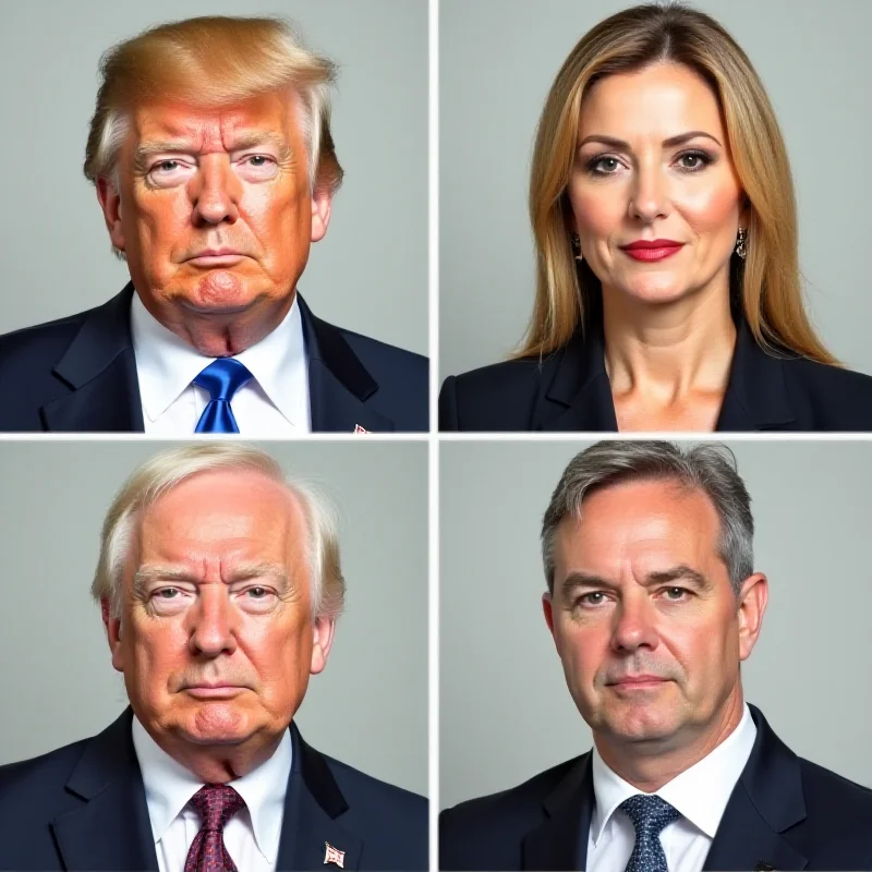 Collage of Donald Trump, Yulia Tymoshenko, Petro Poroshenko, and Volodymyr Zelensky