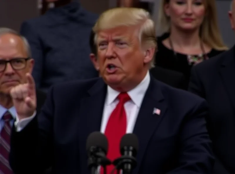 Image of Donald Trump speaking at a podium, gesturing with his hand.