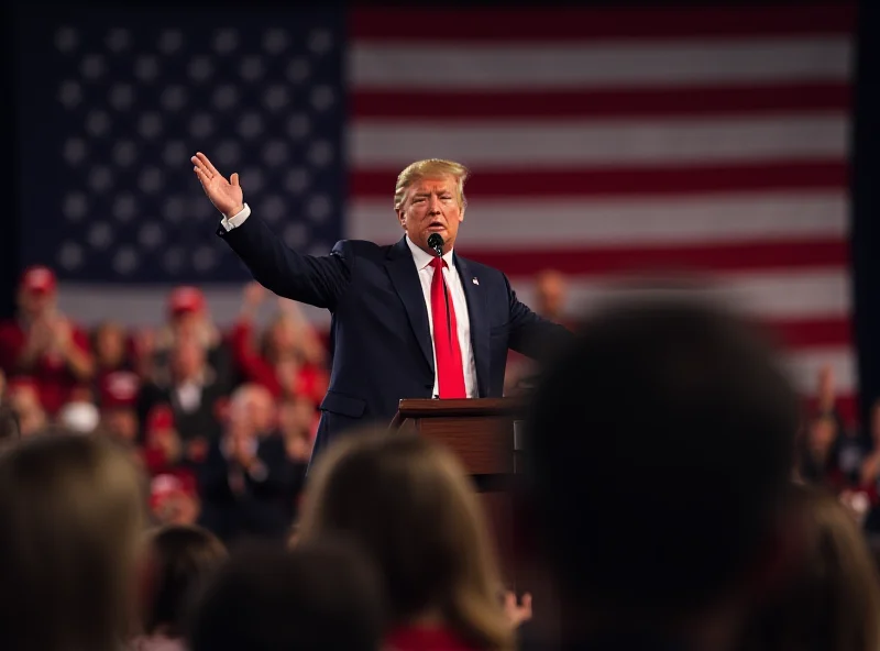 Donald Trump speaking at a rally