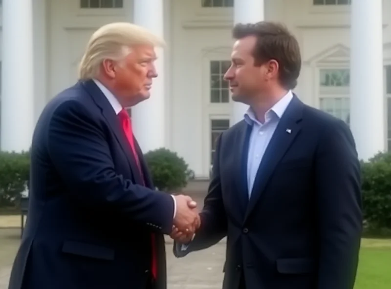 Donald Trump and Volodymyr Zelensky shaking hands at the White House.