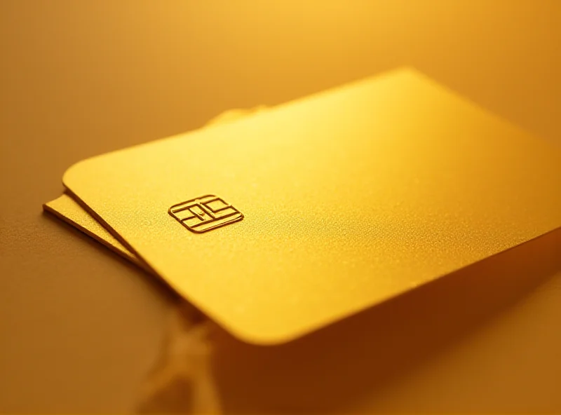 A golden credit card with the American flag subtly embedded in the design.