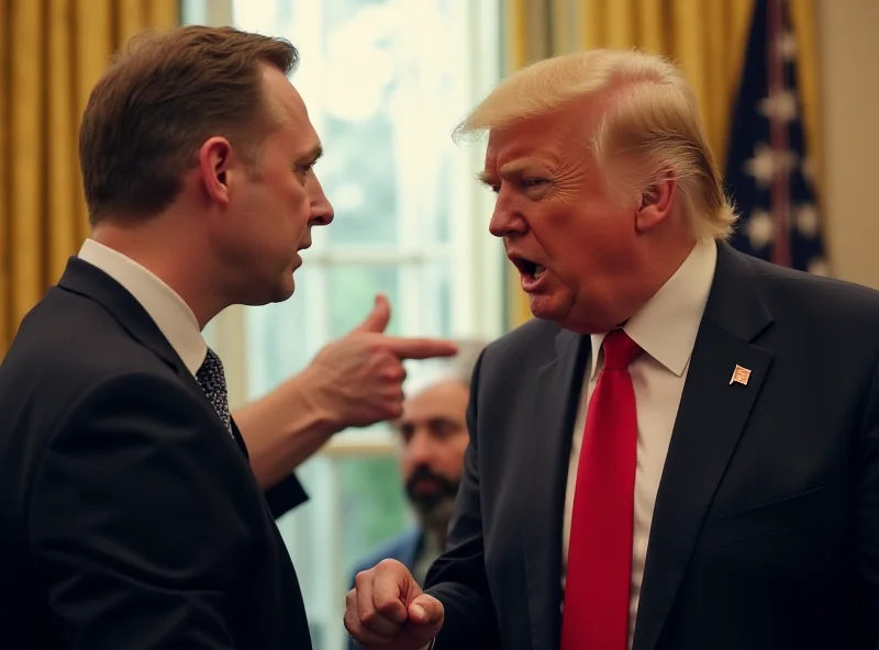 Image of Donald Trump and Volodymyr Zelensky in a tense exchange