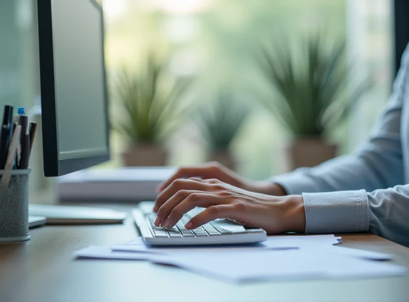 Image of a person working at a desk with a computer