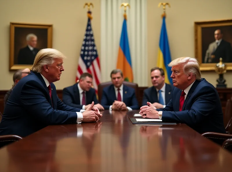 Donald Trump and Volodymyr Zelenskyy meeting at the White House.