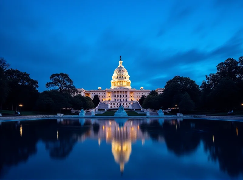 The United States Capitol Building at dusk.