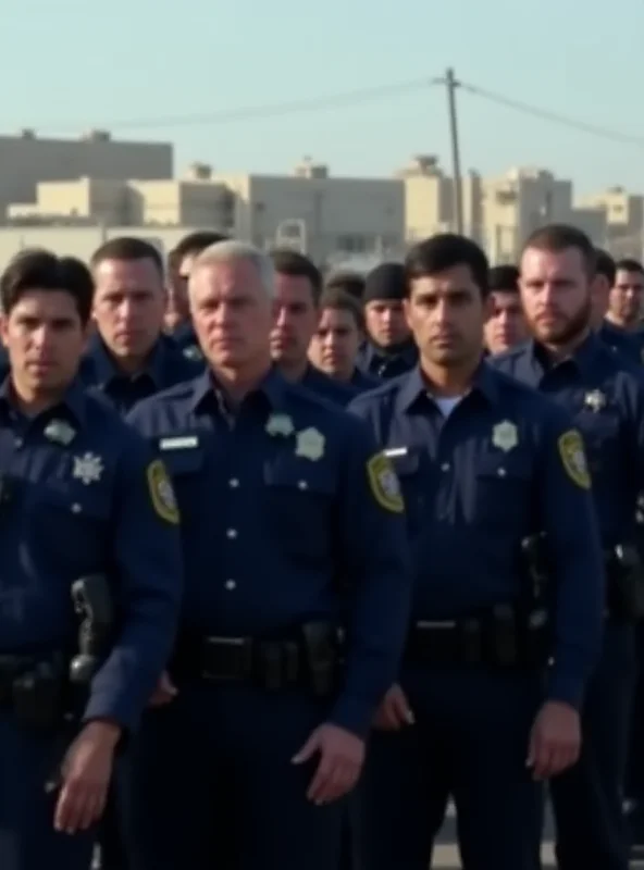 A group of immigration officers standing guard.