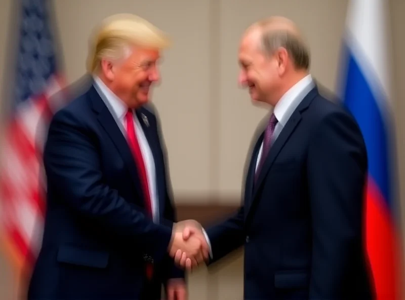 Donald Trump and Vladimir Putin shaking hands