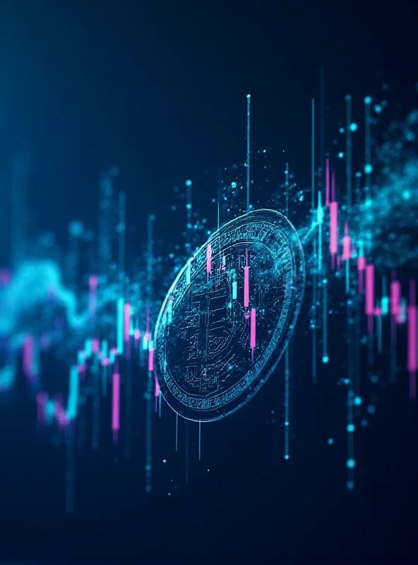 A graph showing Bitcoin price fluctuations overlaid with images of AI and HPC technology