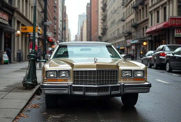 A photo of a classic American car from the 1970s, symbolizing the era Trump referenced in relation to New York.