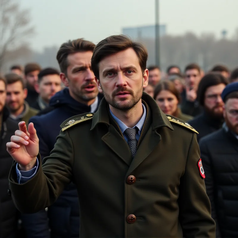 Volodymyr Zelenskyy addressing a crowd.