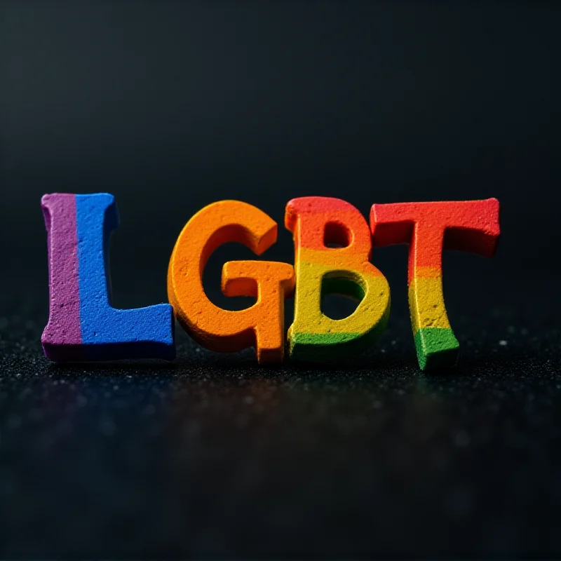 The letters LGBTQ in rainbow colors.