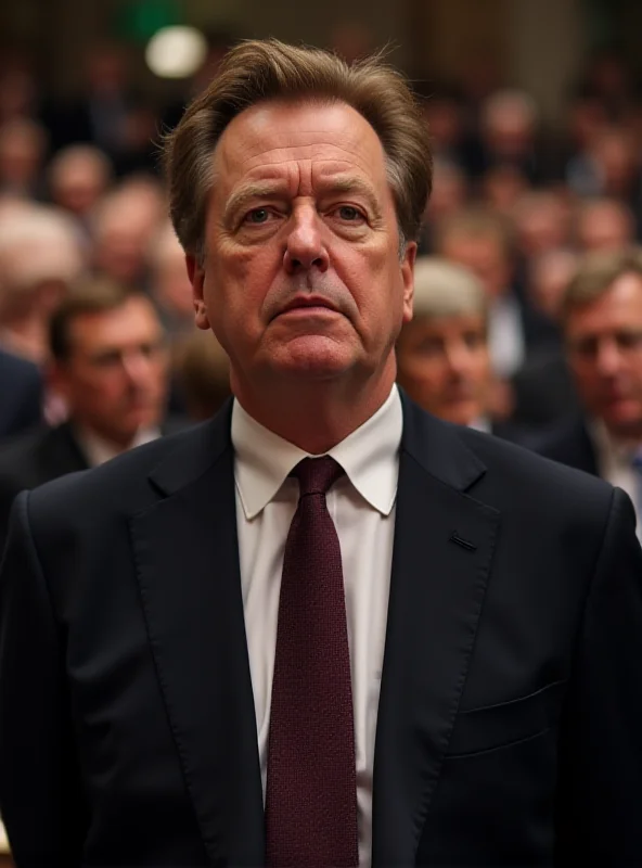 Image of Nigel Farage looking displeased during a political event.