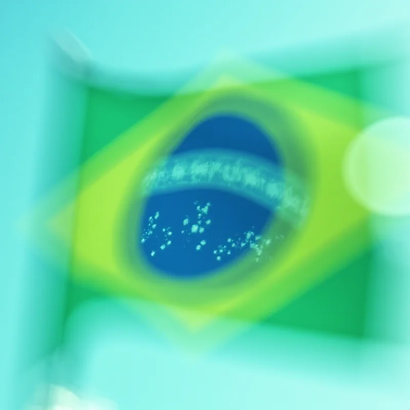 Brazilian flag waving in the wind