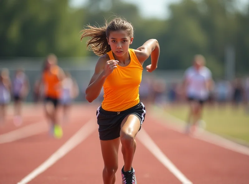 Illustration of a transgender athlete participating in a sporting event.