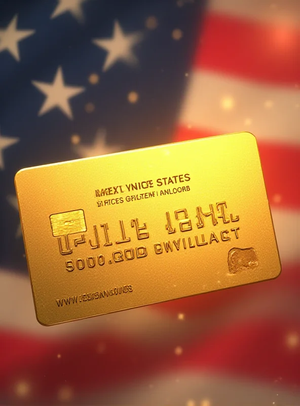 Illustration of a Gold Card with a US flag background