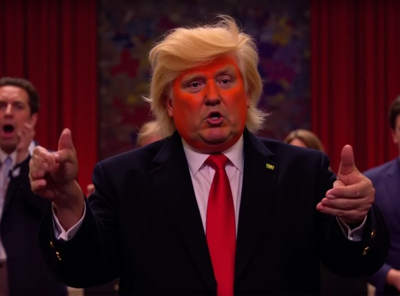 Maurizio Crozza impersonating Donald Trump on the show 'Fratelli di Crozza'.