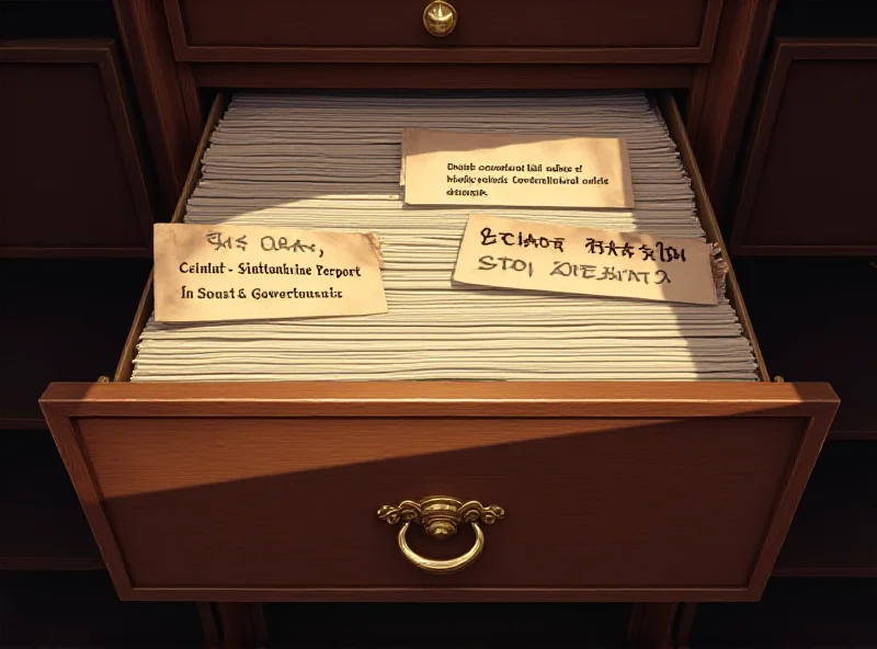 Illustration of a partially open file cabinet with documents visible, symbolizing transparency and open records.