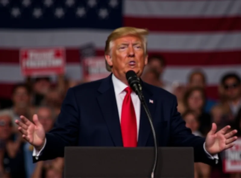 Donald Trump speaking at a rally